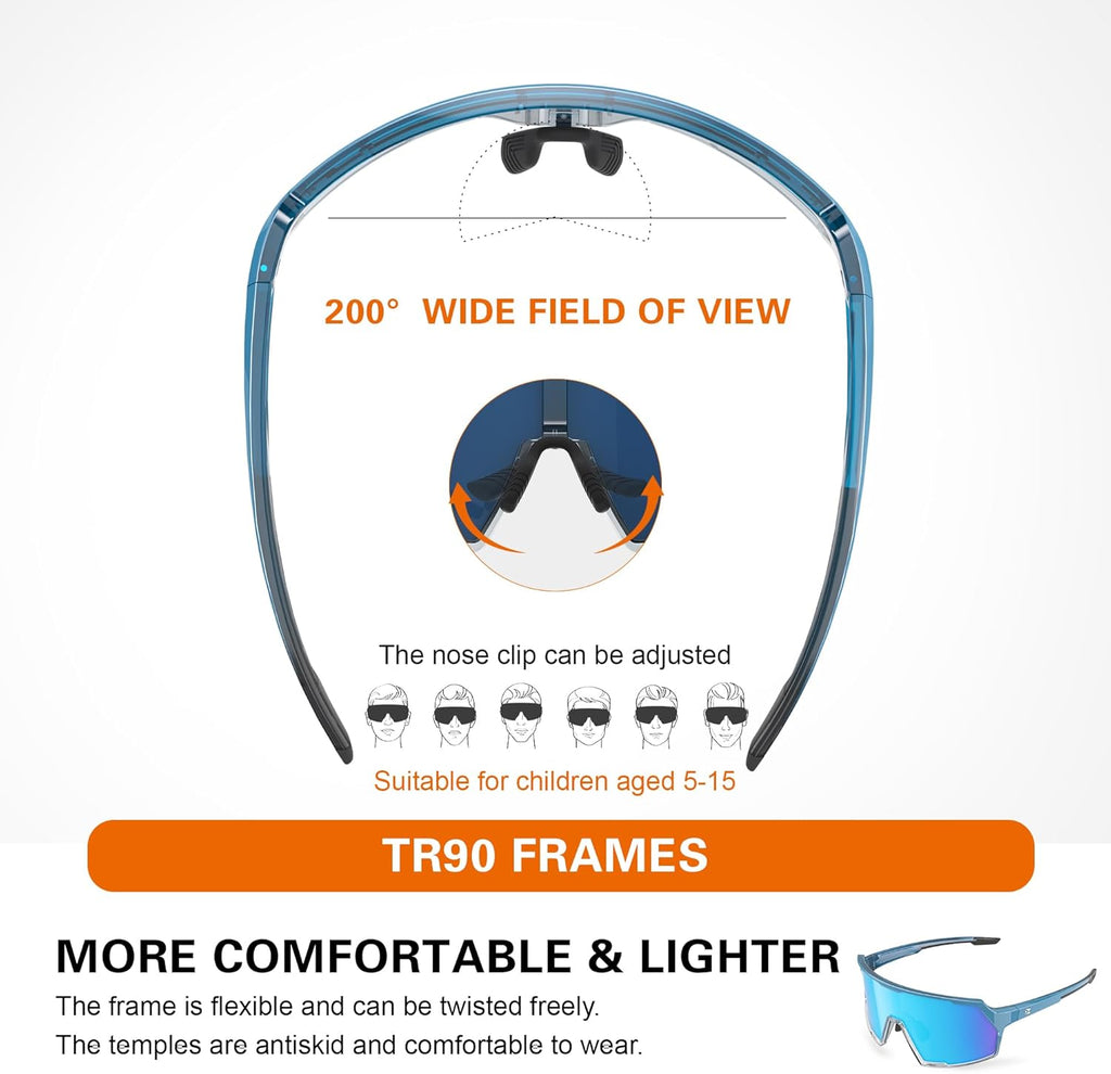Suoso Cycling Sports Sunglasses - UV400 Protection for Men | Ideal for Biking, Running & Baseball