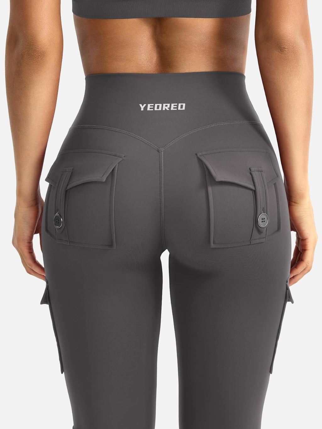 YEOREO CoreFlex Women's High Waisted Flare Leggings - Scrunch Design with Hidden Pockets | Gym & Yoga