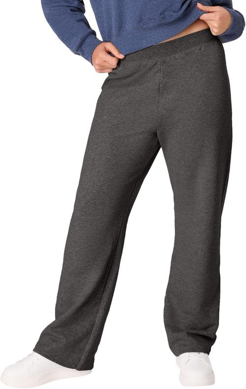 Hanes Women's EcoSmart Fleece Sweatpants - Pocketless Open-Bottom Design | Regular & Petite Sizes