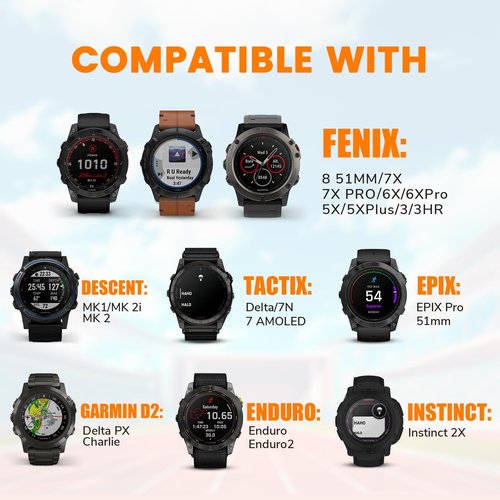 Compatible with Garmin Fenix 5X/6X/7X/8 51mm Watch Band, Quickfit 26 Watch Bands for Garmin Fenix 7X Pro Sapphire Solar/6X Pro/5X Plus Band, for Garmin Fenix 3, Tactix Delta