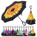 LLanxiry Inverted Umbrella, Windproof Reverse Umbrella with C‑Shaped Handle, Self-Standing, Double‑Layer Canopy for Car, Travel & Everyday Use