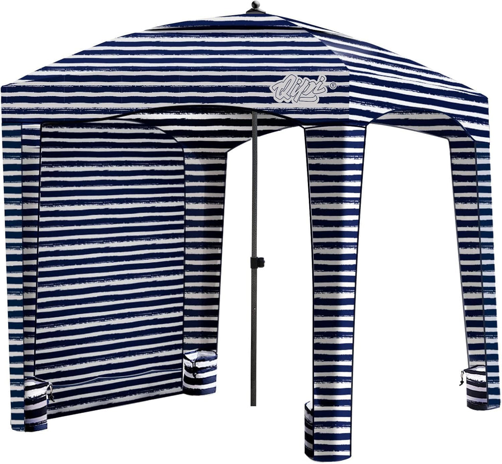 Qipi Beach Cabana - Portable 6' x 6' Waterproof Canopy with UPF 50+ UV Protection | Easy Setup Shade for Family & Friends