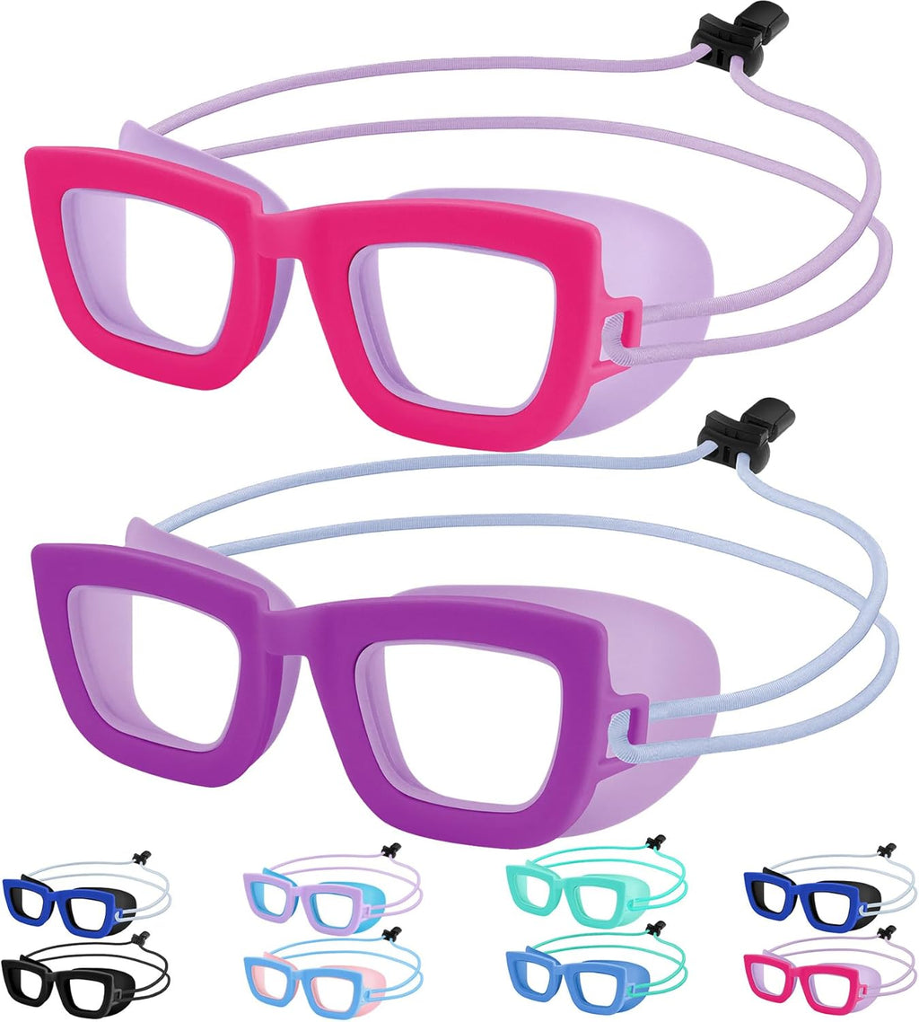 Vvinca Kids Swim Goggles - 2 Pack Anti-Fog UV Protection | Comfortable Bungee Strap for Ages 3-10