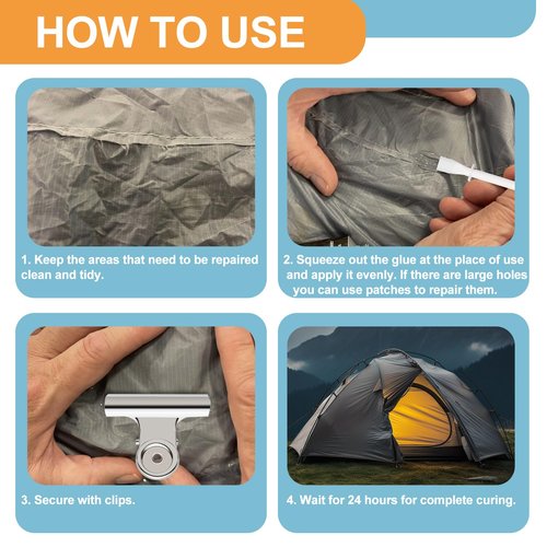 INNOVAYOU Tent Seam Sealer 120ml, No Sew Solution Waterproof Fast Cure Seam Sealer Tent, for Tents and Outdoor Fabric, Clear