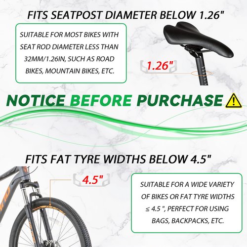 LEPump Rear Bike Rack for Back, Bicycle Cargo Rack, 110 lbs Large Capacity Bike Pannier Rack, Adjustable Bicycle Touring Luggage Carrier Rack for 24"-29" Frames