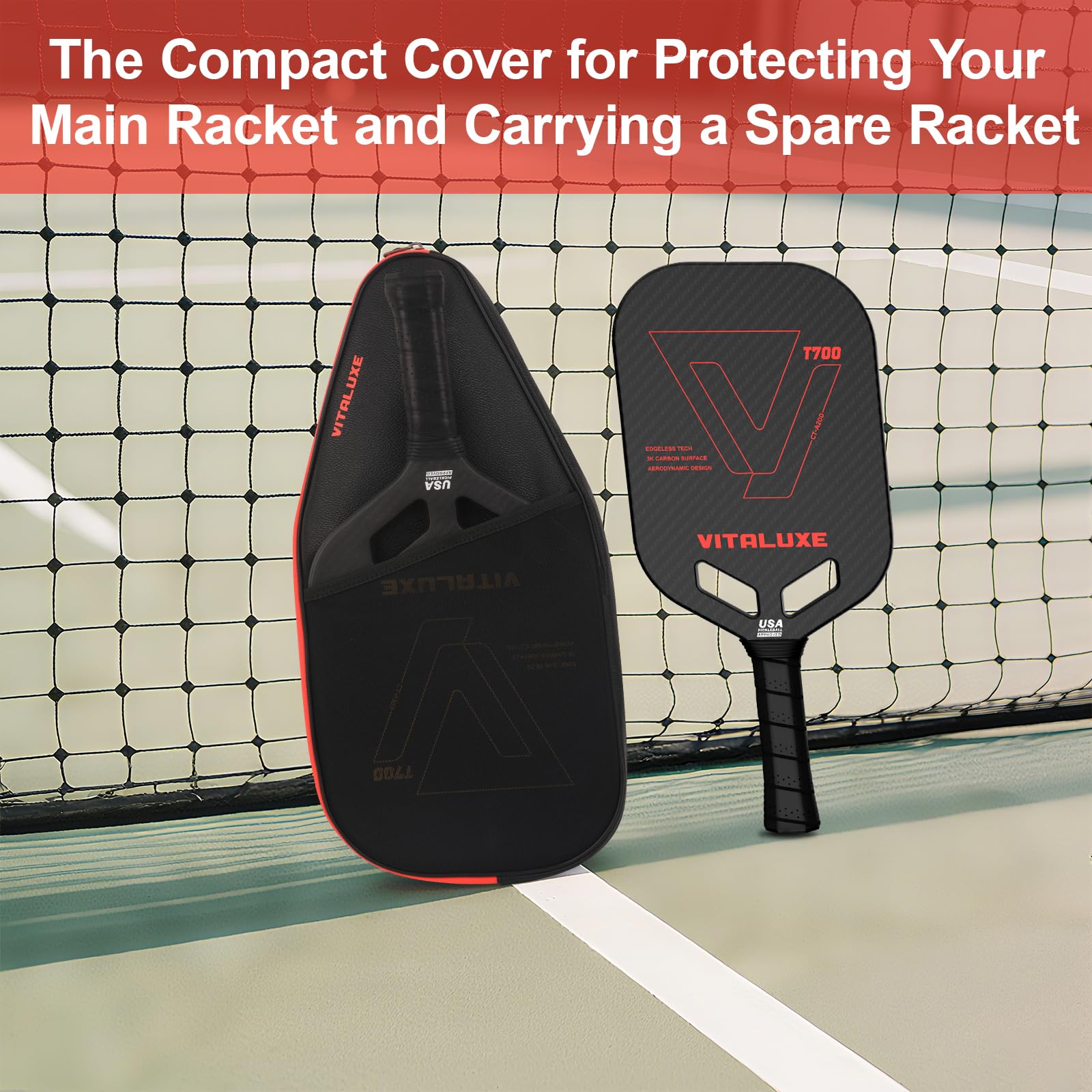 VITALUXE Pickleball Bag, Pickleball Paddle Cover/Case, Universal Size, Accessory for Gift, Compatible with USAPA Standard Rackets for Men & Women