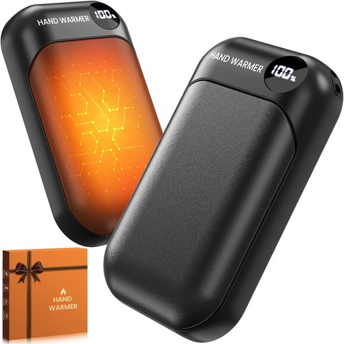 Hand Warmers Rechargeable 2 Pack, 4-Levels 104°F to 131°F Electric Hand Warmers with 6000mAh Battery, UL Certified Safe, Portable Pocket Hand Warmer for Women Men Kids, Fishing, Hunting, Golf,Camping