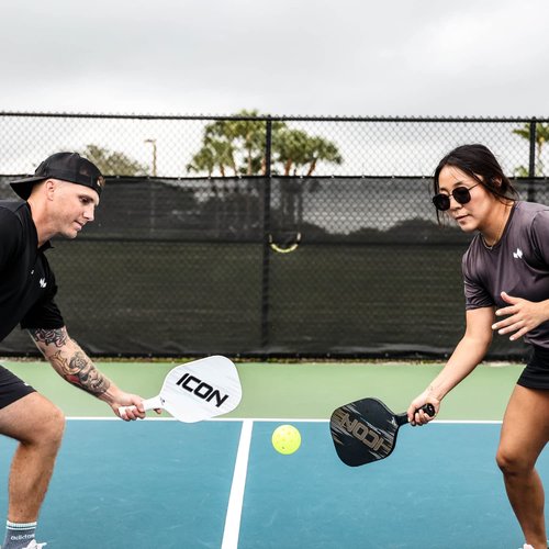 Diadem Icon v2 Pickleball Paddle | USAPA Approved | Carbon Fiber High Performance Paddle | Power, Control, Spin Friendly (Black, Standard)
