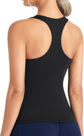 The Gym People Women's Longline Yoga Sports Bra - Racerback, Slim Fit, Padded Workout Top
