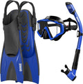 Aegend Snorkeling Gear Set - Anti-Fog Panoramic Mask, Adjustable Fins & Dry Top Snorkel | All-in-One for Adults