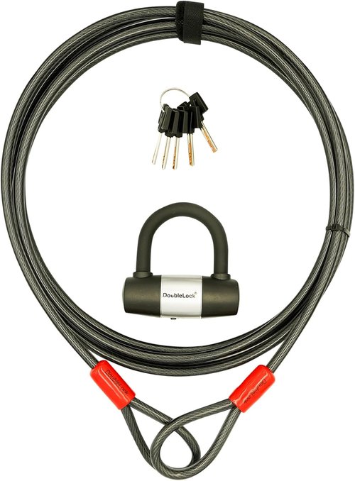 DoubleLock Tiger-Shark 16ft Heavy-Duty Cable Lock Bundle - 10mm Thick Steel Cable for Trailers & RVs