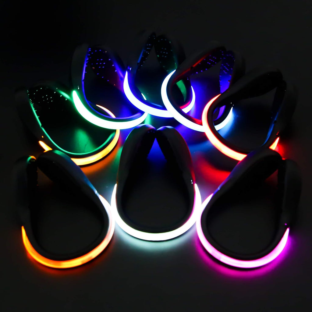 PROLOSO Shoe Lights - 8 Pack Clip-On Safety Lights for Night Running, Walking & Cycling