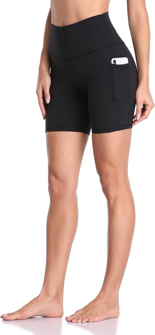 Colorfulkoala Women's High Waisted Biker Shorts - Tummy Control with Pockets | 6" Inseam Yoga Shorts
