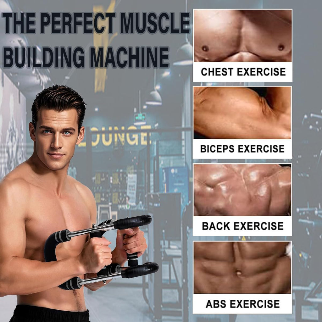 Twister Arm Trainer - Adjustable 40-100lbs Portable Spring Resistance Chest & Arm Workout Equipment with Detachable Design for Home Gym.