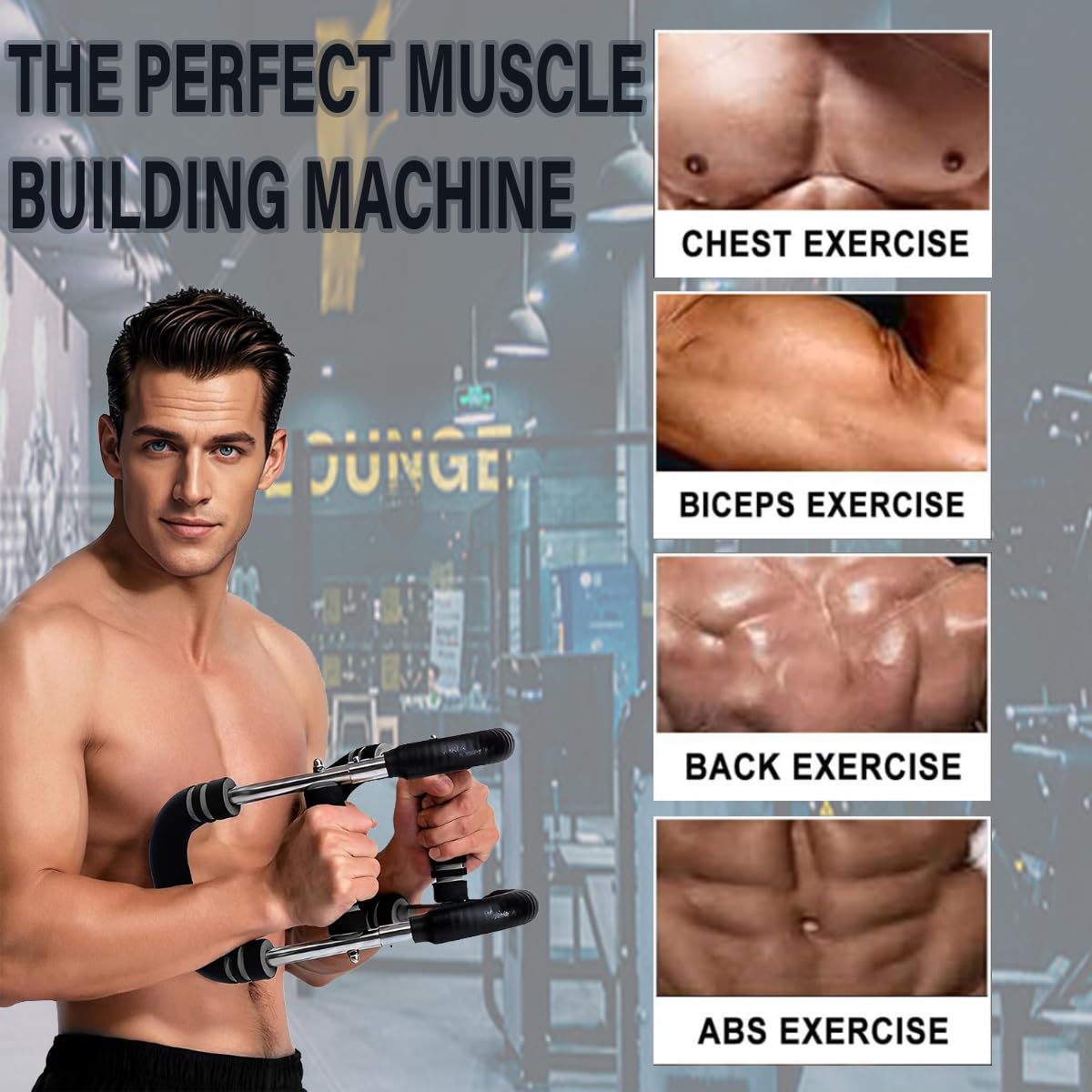 Twister Arm Trainer - Adjustable 40-100lbs Portable Spring Resistance Chest & Arm Workout Equipment with Detachable Design for Home Gym.