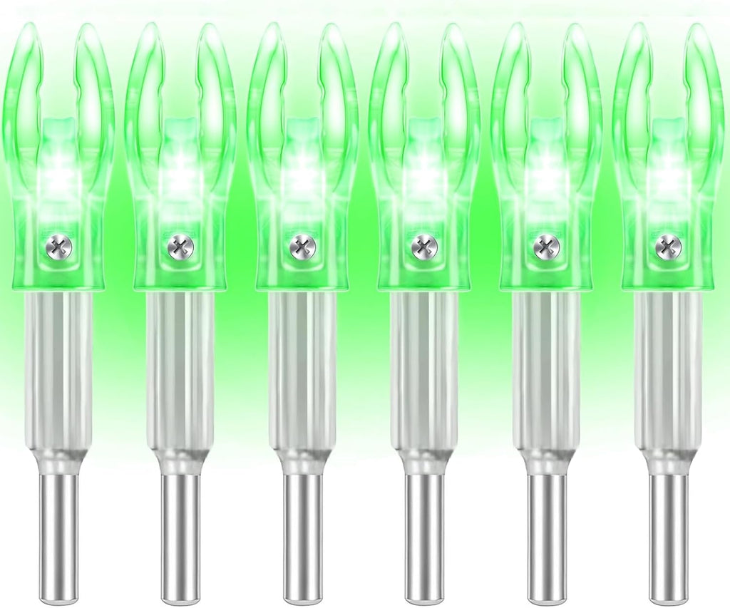 Skiennix Lighted Nocks for Arrows - 6PCS with .204/.233/.244/.246 Diameter & H/S/GT Bushings