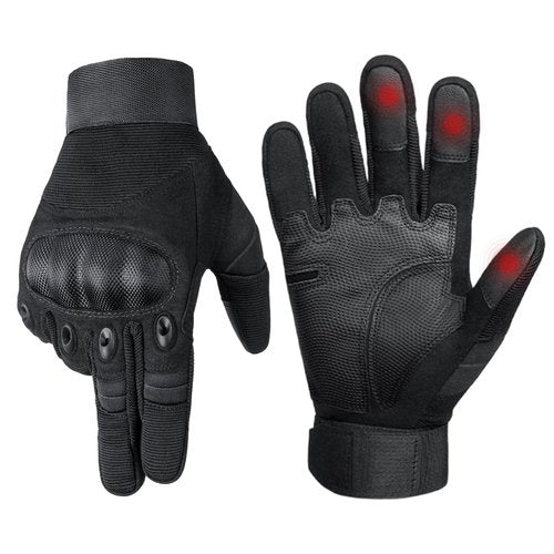 HYCOPROT Utility Tactical Gloves for Men,Motorcycle & Shooting Glove with Touchscreen Hard Shell Palm Pad Knuckle Protection Durable Work Security Military Gear for Airsoft Hunting Riding Cycling