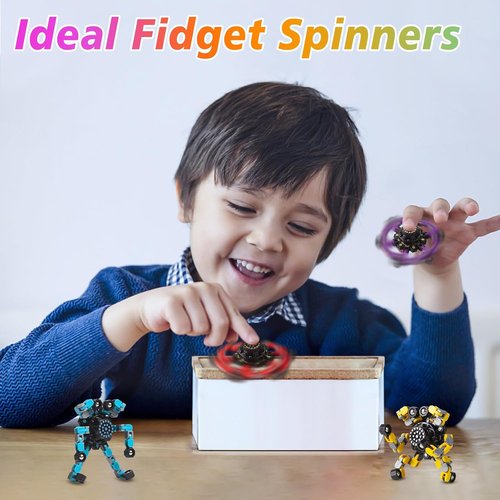 Gokeey Fidget Spinner Set - 4 Transformable Stress Relief Toys for Kids & Adults | Perfect for Ages 8-13