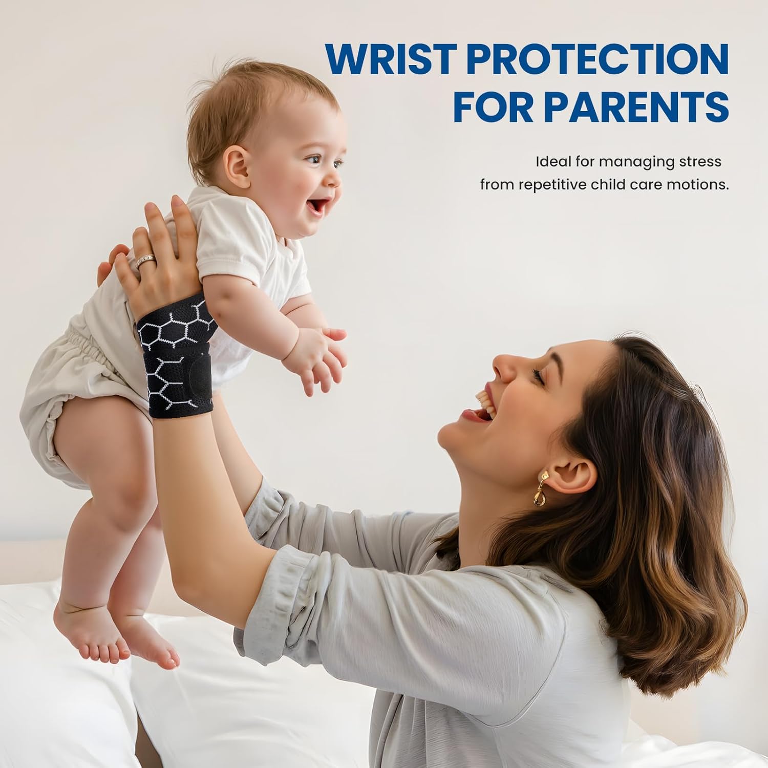 Skiennix Adjustable Wrist Support Brace - Breathable Wrap for Carpal Tunnel & Pain Relief | Unisex, One Size (Black)