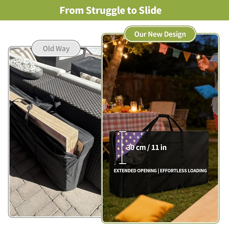 3' x 2' Tailgate Size Weatherproof Cornhole Carrying Case, 600D with PVC Liner