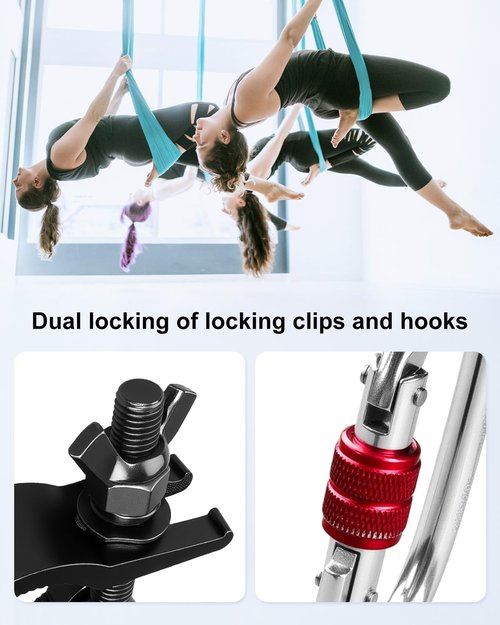 THXCHER 35-45mm Pole Dancing Hanging Clamp, 220lbs Capacity Heavy Duty Rotation Device with Locking Mechanism for Aerial Yoga Hammock Silk Fitness Training Equipment