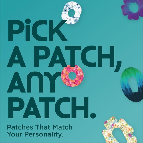 ExpressionMed - Adhesive Patch for Libre 3 & Libre 3 Plus (5-Pack) - Made in the USA, Waterproof, Split Backing, CGM Tape (Wildflower)