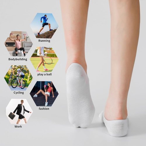 Loucey No Show Socks - Cushioned Low Cut Ankle Socks for Men & Women | 18 Pack for Running & Gym