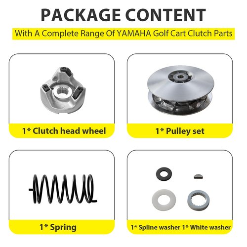 Orle Oko Golf Cart Secondary Driven Power Clutch Kit with Spring for Yamaha Golf Cart G2 G8 G9 G11 G14 G16 G20 G21 G22 G28 1985-2007, Metal Surface Drive Clutch