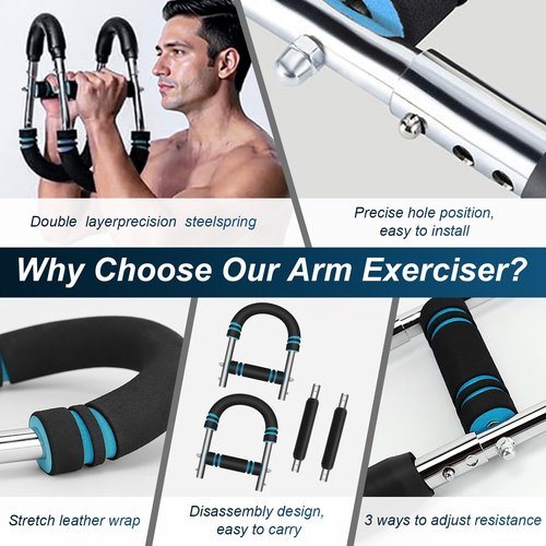 Arm Trainer,66-110lb Portable Chest & Arm Workout Equipment for Men,Removable Arm Exercise Equipment for Exercising Upper Body Muscles,Portable Spring Resistance Home Fitness Equipment.