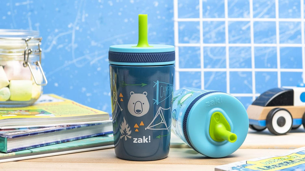 Zak Designs Kelso Tumbler Set - Leak-Proof Kids' Cups with Straw & Bonus Sipper | 3-Piece Non-BPA Bundle