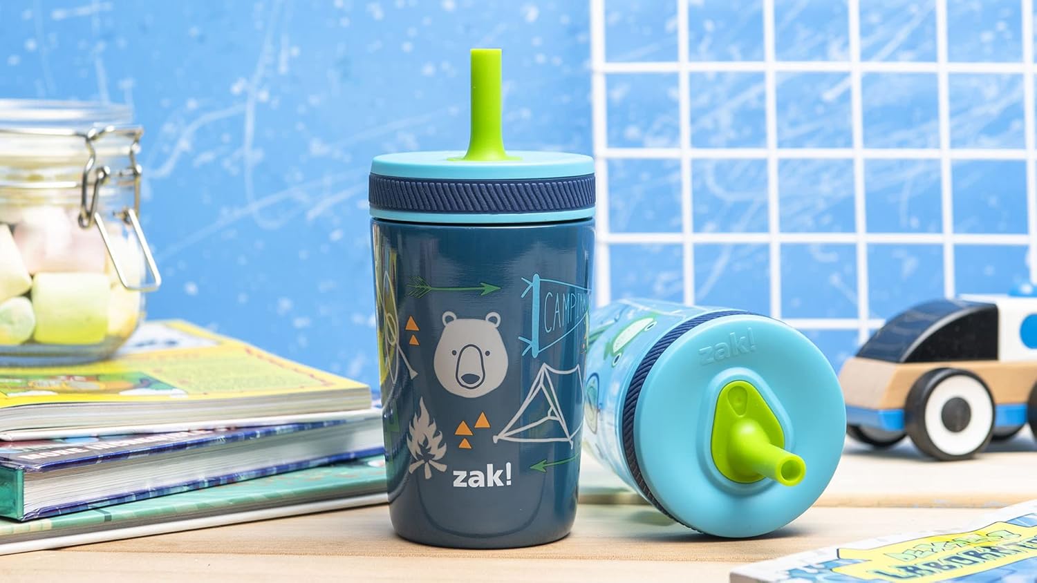 Zak Designs Kelso Tumbler Set - Leak-Proof Kids' Cups with Straw & Bonus Sipper | 3-Piece Non-BPA Bundle