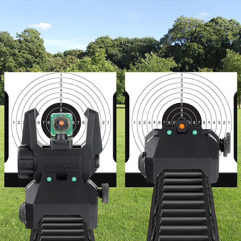 Ohhunt Fiber Optic Sights - Foldable Flip-Up Backup Sights for A15 | Durable Polymer Design