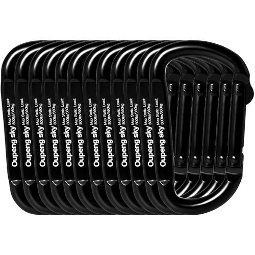 12PCS Carabiner Clip - Heavy Duty Iron Carabiners 800lbs Carabeaner D Ring Shape,Caribeener Key Chain Clip Hook,Keychain Clip,Multipurpose for Camping, Hiking,Backpacking or Other Outdoor Activities.