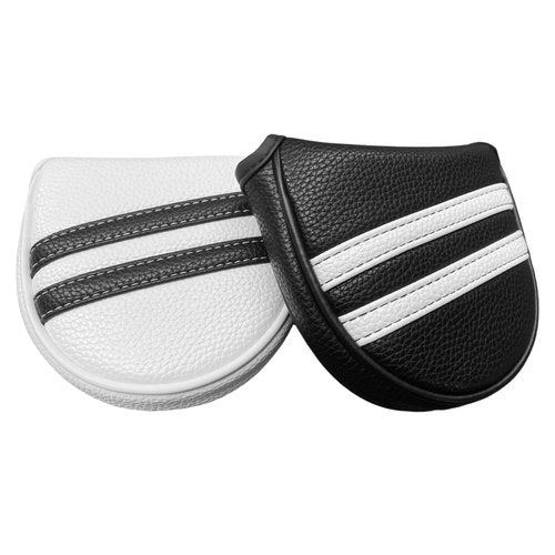 Golf Mallet Putter Cover Headcover Magnetic Style, Black or White Golf Putter Cover for Mallet Style Putters, PU Leather Mallet Headcover Protective Case fits for Odyssey 2 Ball, Stroke Lab (Black)