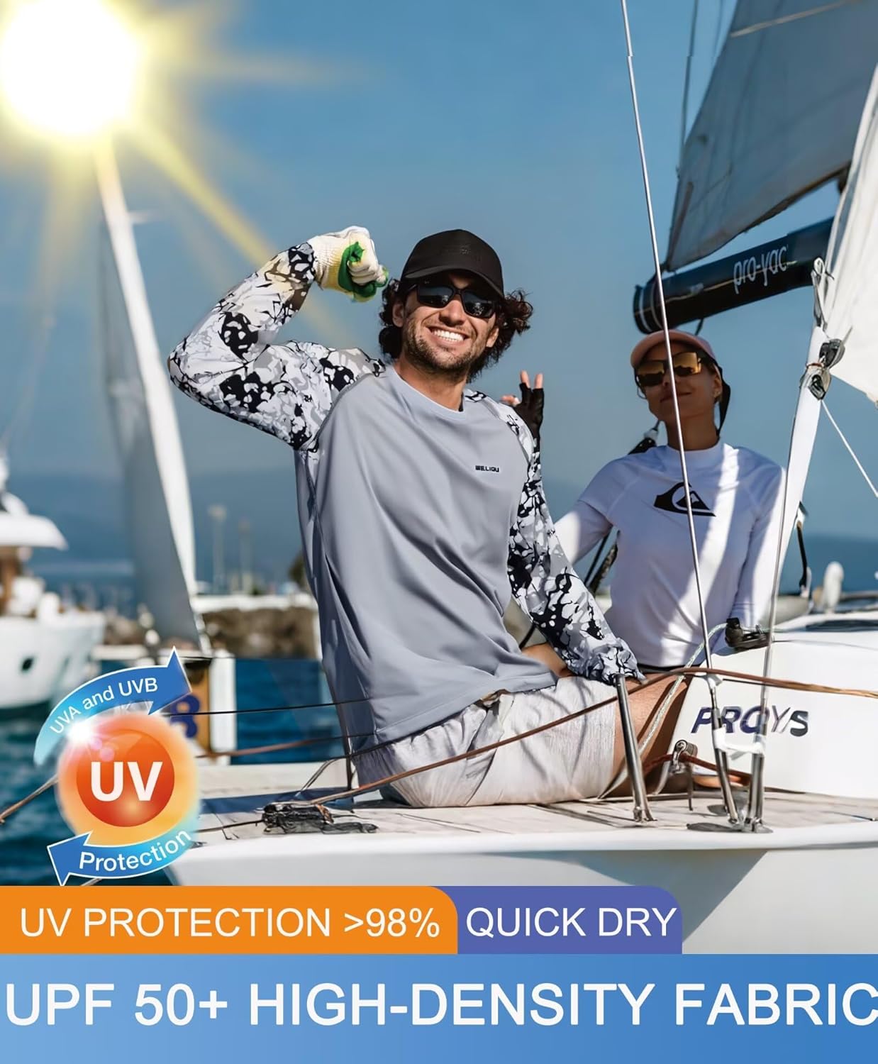 Skiennix Men's Long Sleeve Swim Shirt - UPF 50+ Sun Protection for Fishing & Hiking | Lightweight
