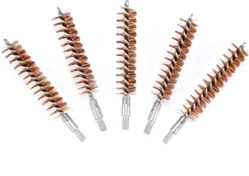 BOOSTEADY Gun Cleaning Brush Set - 5 Pcs Phosphor Bristle for Pistol & Shotgun | Includes 50 Multi-Caliber Patches
