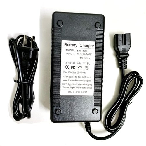 HERISKEER 48 Volt 3 Amp Quick-Charge 3-Pin Charger for eWheels EW-36 EW-02 EW-11 EW-19 EW-20 EW-38 EW-46 EW-66 EW-72 and 48V Go-Karts, MotoTec, Big Toys Baja, FitRight, Go-Bowen 48V 3A
