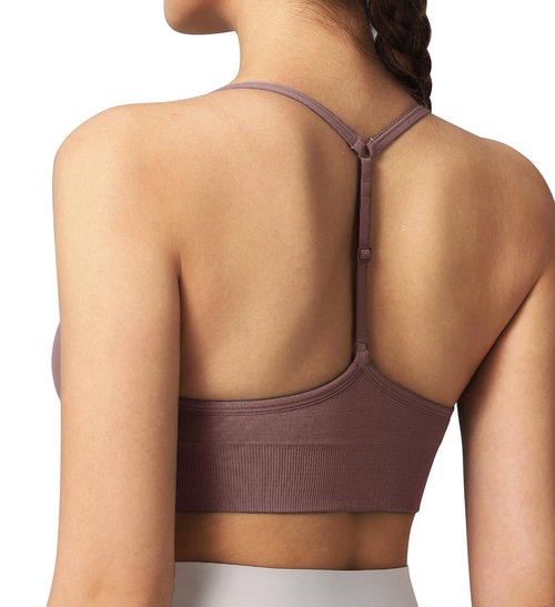 Women's Sports Bras Adjustable Y Back Spaghetti Strap Racerback Padded Wireless Yoga Workout Tops
