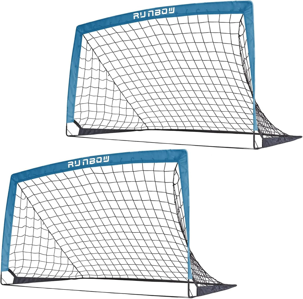 RUNBOW Kids Soccer Goal - 5x3 FT Portable Folding Net with Carry Bag for Indoor/Outdoor Training