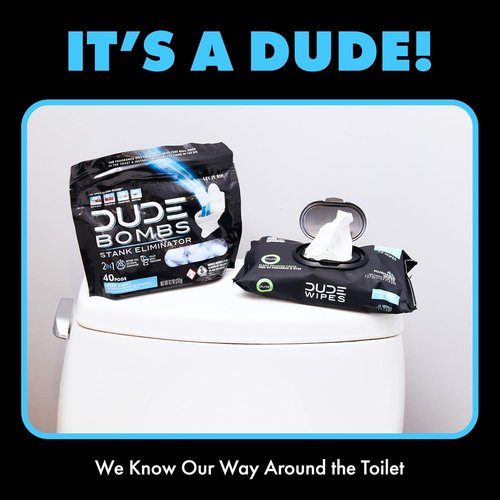 DUDE Wipes DUDE Bombs Toilet Stank Eliminator - 2-in-1 Air Freshener & Cleaner - 40 Pods, Lavender & Eucalyptus Blend