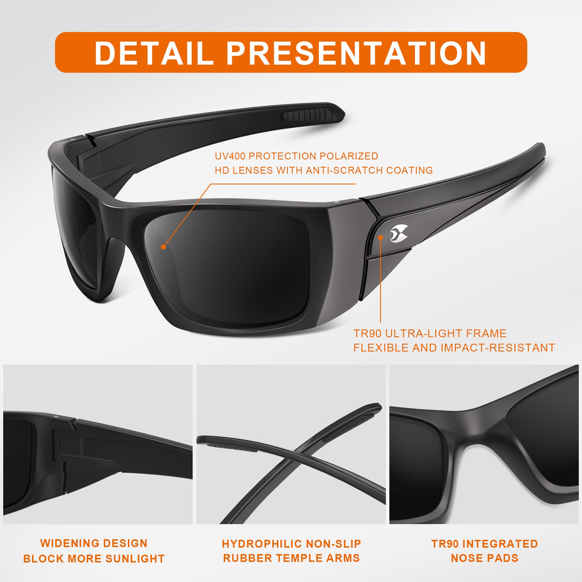 suoso Polarized Sports Sunglasses for Men: Women UV400 Protection Wrap Around Sun Glasses for Fishing Cycling Running TR90