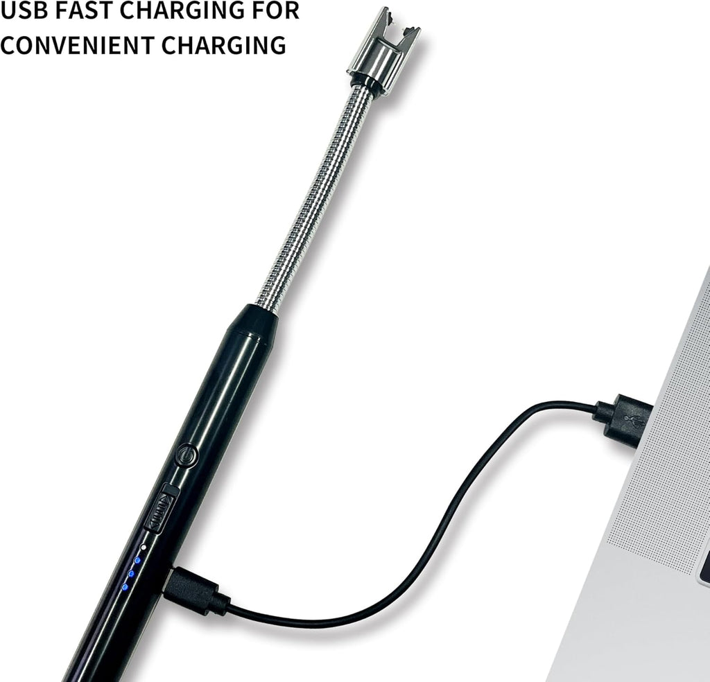 Skiennix Electric Candle Lighter - Rechargeable 360° Flexible Neck Plasma Lighter | 2-Pack (Black)