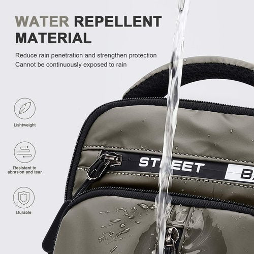 SEAFEW Mini Sling Bag for Men Women - Lightweight Crossbody Backpack, Multipurpose Shoulder Bag, Small Compact Chest Daypack for Travel Hiking Gym Sport Khaki