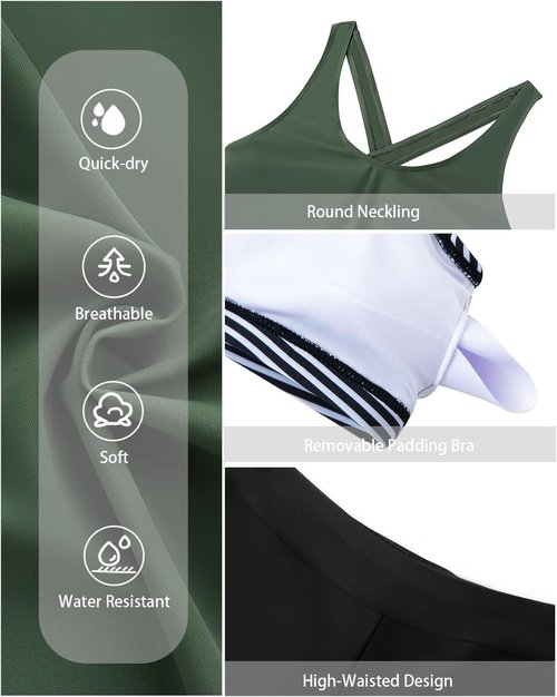 Holipick Tankini Swimsuits for Women - Tummy Control Bathing Suit Set with Bra & Boy Shorts | 2026 Collection
