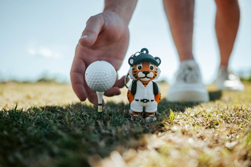 VannyVee Sports Animal Caddy Golf Tee Holder, Silicone Golf Bag Accessory, Holds 4 Tees, Includes 8 Golf Tees, Unisex Adult, (Tiger Caddy)