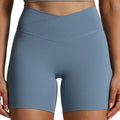 Aoxjox Trinity Workout Biker Shorts - High-Waisted Tummy Control for Women | 6" Cross-Waist Design