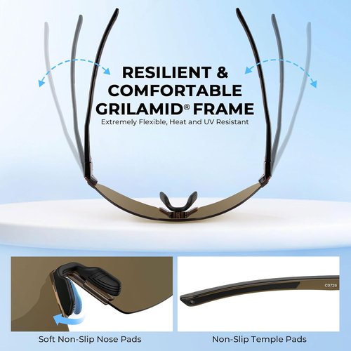 KastKing Nizini Polarized Fishing Sunglasses - PuriVex Lens Coating, Rimless Wrap Design, Unisex
