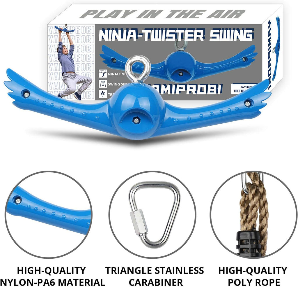 YAMIPROBI Ninja-Twister Swing Set - 360° Handle for Spin Flips | Fun Backyard Toy for Kids
