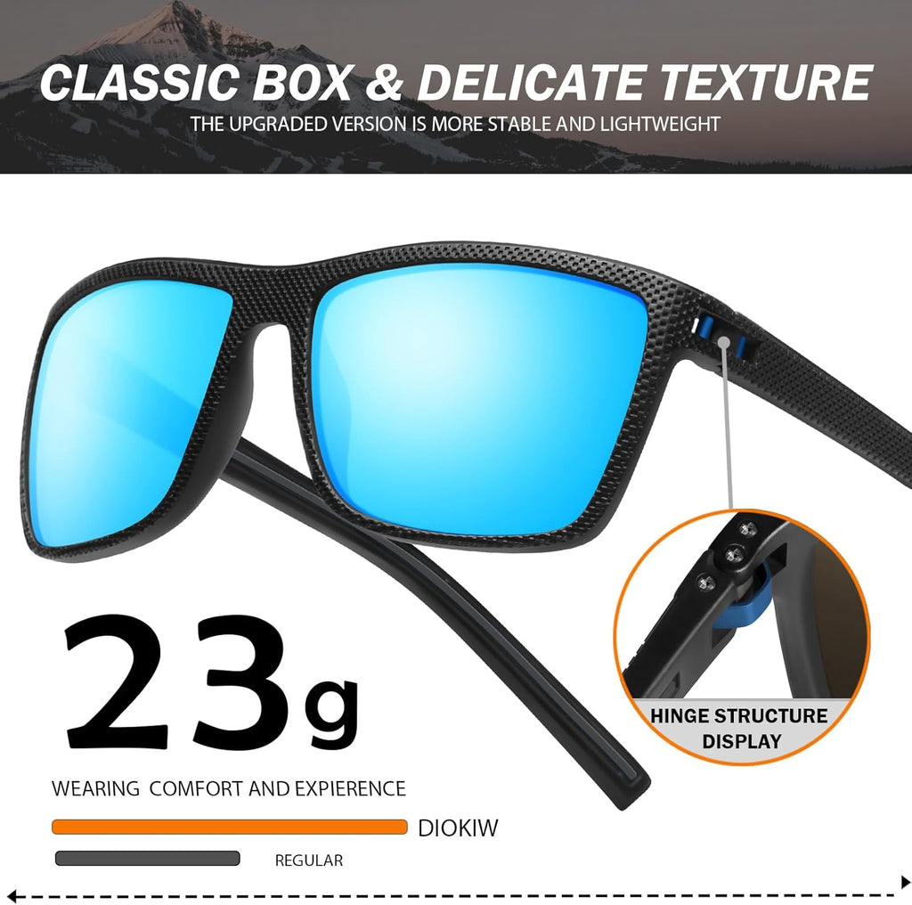 Skiennix Square Polarized Sunglasses - Vintage Style UV Protection | Lightweight Frame for Men