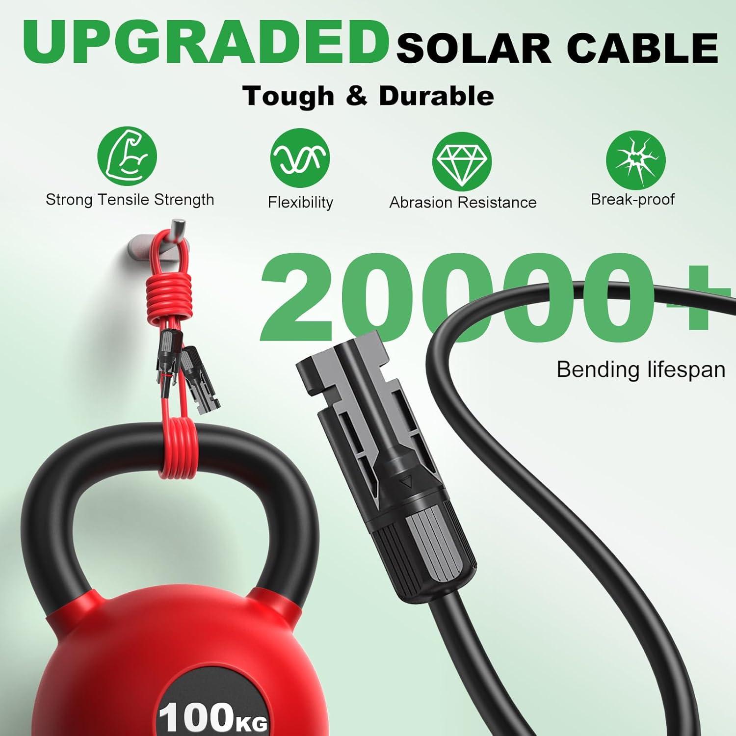 Oududianzi Solar Extension Cable - 30Ft 10AWG Tinned Copper PV Wire with Waterproof Connectors for Solar Systems